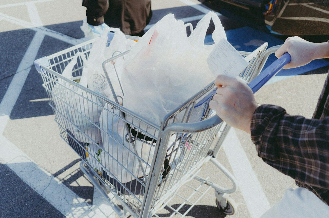 supermarket shopper with cart